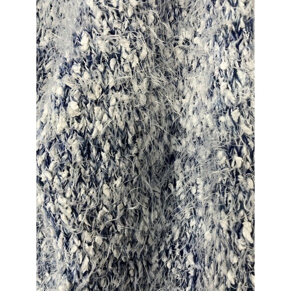 American Sweetheart Womens Eyelash Blue & White Stretch Sweater Size M - Picture 4 of 6